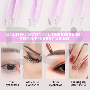 Luxury Eyebrow Tweezers Stainless Steel Slant Tip <b>Precision</b> <b>Tool</b> with Premium Finish for Salon & Home Beauty Use - Product Image 2