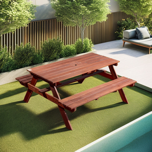 Meilleures ventes : Table de salle à manger d'extérieur en bois massif de Melaleuca de haute qualité pour ferme, jardin, parc, villa, hôtel, cour, école, salon - Product Image 2