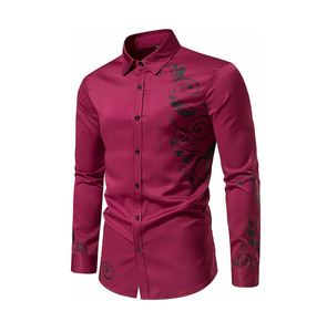 Men's Breathable 100% Cotton Dress <b>Shirts</b> Long Sleeve Solid Print Casual Business Style Regular Fit Button down - Product Image 4