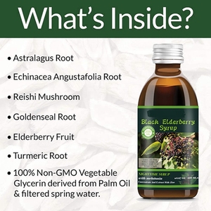 Siro Lỏng Elderberry Cô Đặc Cao Hỗ Trợ Miễn Dịch Thuốc Nhỏ Elderberry Đen - Product Image 2