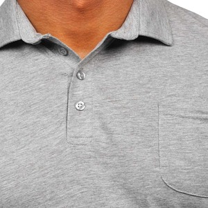 Polo en coton pour homme en coton ringspun gris - Product Image 4