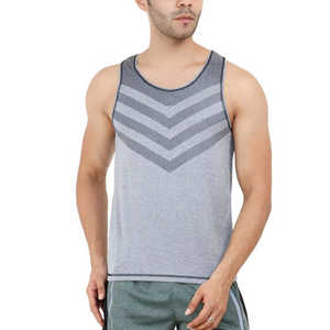 Camiseta sin Mangas de Punto Personalizada para Hombre, para Correr, Deportes, Casual, Transpirable, Fitness, de Secado Rápido, Color Sólido, sin Costuras - Product Image 1