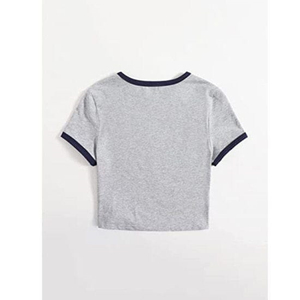 เสื้อยืดครอปสำหรับผู้ชายเสื้อครอปสำหรับผู้ชายวัสดุนิ่มกันยับไม่ยับ - Product Image 5