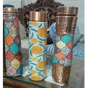 Botella de Cobre Reutilizable Ecológica con Diseño Floral de Ágata Impresa, con Color y Tamaño Personalizados - GOD GRACE CRAFT - Product Image 4