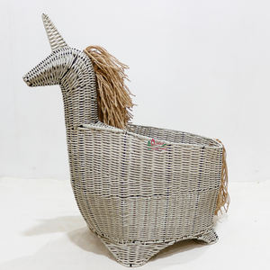 Artex Dong Thap Unicorn-shaped Wicker <b>Storage</b> Baskets Woven Animals Decorative Handmade Organizer for <b>Gardening</b> and Arrangement - Product Image 1
