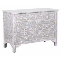 Coffre de décoration d'intérieur artisanal, design classique traditionnel d'inspiration antique, incrustation de nacre de haute qualité, peint à la main, respectueux de l'environnement