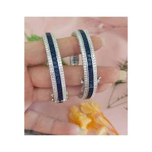 Trendy Blue Silver Bangles <b>Set</b> for Girls & Women Ethnic & Modern Party Wear Jewelry Combo - Product Image 4