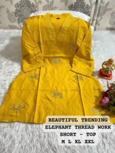 Dernière Tendance Exclusive Nouvelle Arrivée Premium Fil de Coton Romain Travail Kurti Femme Fabricant de Mode au Prix de Gros - Product Image 5