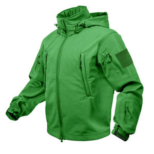 Veste Softshell d'hiver imperméable à logo frontal long en toile enduite sportive pour homme, design personnalisé, col montant, vente en gros - Product Image 5
