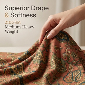 <span class=keywords><strong>Tissu</strong></span> tricoté à la machine en <span class=keywords><strong>jersey</strong></span> double 100% rayonne <span class=keywords><strong>viscose</strong></span> 210GSM avec impression numérique personnalisée pour robe femme - Product Image 5