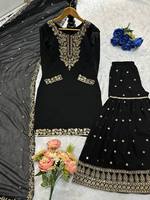 Traje Salwar Sharara de Diseño Gharara Étnico Indio-Pakistaní de Antra Lifestyle, Hermoso y sin Arrugas, para Mujer, Ideal para Fiestas de Verano e Invierno
