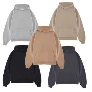 Sudaderas con capucha de logotipo personalizado 350 Gsm Jersey de color sólido para hombre Sudadera con capucha de gran tamaño para hombres Sin cuerda en blanco 350 Gsm Sudadera con capucha - Product Image 1