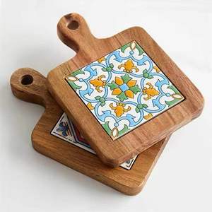 Luxury Eco-friendly Large Custom Decorative Wood Pizza Serving Board for Kitchen <b>Table</b> Meena Bread Home Hotel And Restaurants - Product Image 5