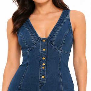 Quarter Button Closure Front New Fashion Women's Jumpsuits OEM Manufacturer Customizable Women's Casual Style Jumpsuits Women - Product Image 6