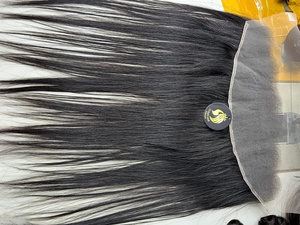 Pelucas frontales de encaje Natural para mujeres negras, cabello humano virgen sin procesar, 100%, venta al por mayor - Product Image 4