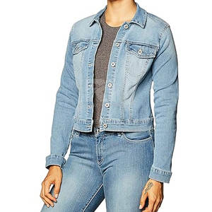 แจ็กเก็ตยีนส์แขนยาวสำหรับผู้หญิงแจ็กเก็ตยีนส์ระบายอากาศได้ดีดีไซน์ตามสั่ง - Product Image 1