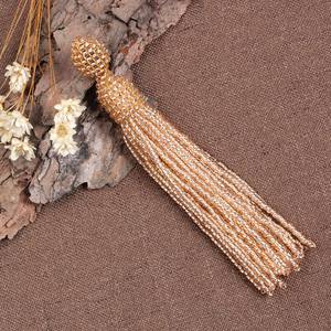 Pendientes de borla con cuentas de oro champán para mujer, pendientes largos llamativos, pendientes de estilo Oscar De La Renta, regalo para ella - Product Image 3