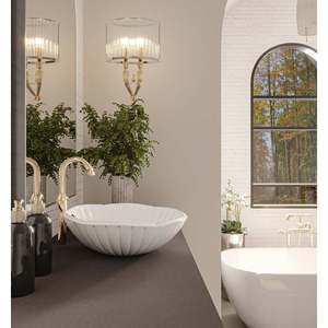 Grande dalle Unionstone en quartz poli, composition graphite, étanche, design moderne, pour applications murales - Product Image 3