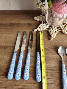 Ensemble de couverts en résine bleue simple avec motif floral, adapté aux repas quotidiens, aux dîners en famille et à une manipulation confortable, en provenance d'Inde - Product Image 2