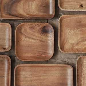Plateau de service en bois de teck pour la maison cuisine petit déjeuner Restaurant bureau organisateur Table à manger taille personnalisée couleur bois naturel - Product Image 3