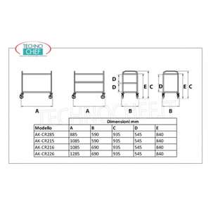 Chariots de service en acier inoxydable pour cuisine commerciale avec 2 étagères, capacité de 120 kg - Product Image 1