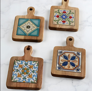 Planche à découper en bois massif robuste, planche à découper de cuisine pour la viande, le poisson, les légumes, finition lisse, écologique, passe au lave-vaisselle - Product Image 1