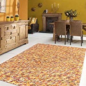 พรมปูพื้นลายจุดสไตล์เรียบง่าย ขนปุย ขนาดกลาง ทำจากขนสัตว์ 100% ป้องกันการลื่น ถักด้วยมือ สำหรับใช้ในบ้านและสำหรับการสวดมนต์ - Product Image 1