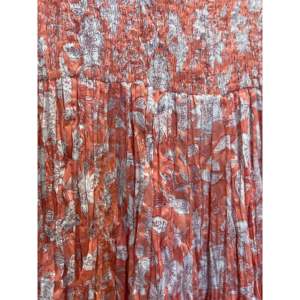 Salmon-Colored Formal Work <b>Skirt</b> Empire Waistline Crocheted Corduroy Chiffon Fabric Featuring Animal <b>Elastic</b> Band for Work - Product Image 2