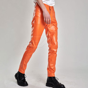 Pantalon en cuir pour homme décontracté léger de haute qualité, braguette à boutons, couleur unie, respirant, écologique, best-seller streetwear - Product Image 2