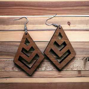 Boucles d'oreilles géométriques en rotin de noix de coco faites à la main pour femmes bijoux multicouches - Product Image 3