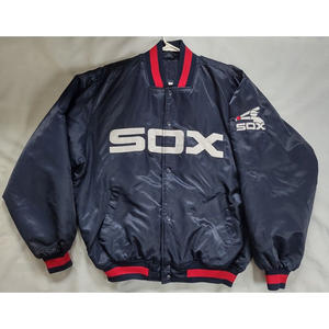 Service OEM ODM, veste bomber en soie personnalisée avec nom d'équipe, col montant, hiver, style vintage, tendance streetwear - Product Image 1