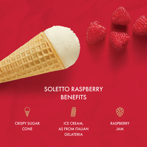 SOLETTO Sweet Raspberry Panna Cotta Ice <b>Cream</b> Cone 75g, Wholesale from Manufacturer - Product Image 3