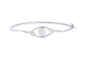 Elegance 0.25Ct Baguette & Round Diamond Moissanite Bangle en Argent Sterling Vente en Gros OEM - Product Image 3