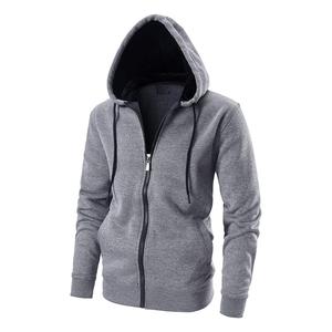 2023 Hip Hop surdimensionné fermeture éclair unisexe sweat à capuche respirant séchage rapide Logo personnalisé 100% coton automne imprimé teint uni - Product Image 1