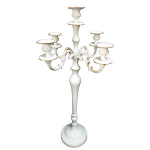 Home Decorative 5 Arms Metal <b>Candle</b> Holder Nickel Silver Color <b>Candle</b> Stand for Tabletop Decor Handmade <b>Bulk</b> - Product Image 6