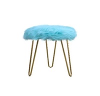 Petit tabouret de maison au design antique Base en métal Tabouret pouf rond décontracté de couleur rose à bas prix