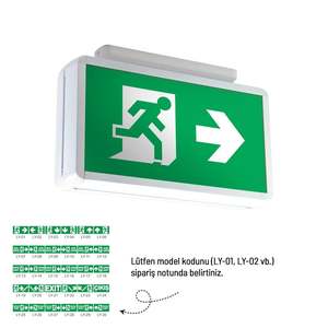ไฟสัญญาณทางออก LED ซีรีส์ Z แบบสองด้าน ขนาด 75x400x180 มม. 220V IP65 สำหรับภายนอกอาคาร - Product Image 1