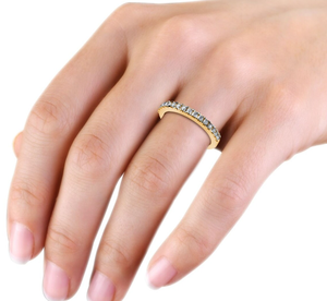 Bague de mariage en diamant cultivé en laboratoire en or 10 carats bijoux en diamant de laboratoire bande empilable en diamant taille ronde pour bague de fiançailles pour femme - Product Image 1