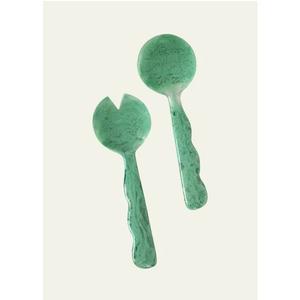 Cuillère et bol à salade en résine moderne, utilisés pour la maison, la chambre à coucher, la salle d'hôtes, le salon et autres serveurs à salade en résine - Product Image 1