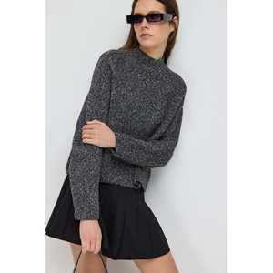 Blouse décontractée en tricot à col rond avec manches courtes et logo sur le devant, 100% coton, longueur courte - Product Image 3