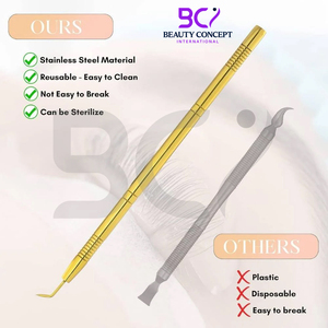 Kit de recourbe-cils en acier inoxydable couleur or, avec peigne de séparation pour extensions de cils - Product Image 5