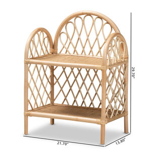 Étagère murale et de présentation de table d'extrémité en rotin de 29.7'' - Product Image 4