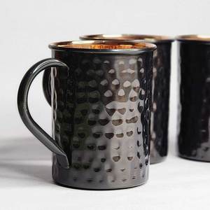 Moscow Mule Mug Cuivre pur avec poignée en laiton 100% Solide 301-400ml Fabriqué à la main Minimaliste Portable Réutilisable - Product Image 1