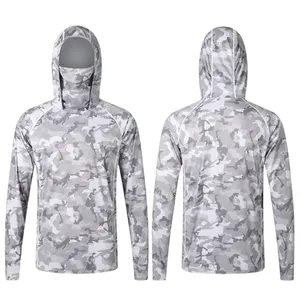 Chemises de pêche à manches longues à capuche, en polyester et élasthanne, prix abordable, impression par sublimation - Product Image 1