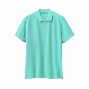 Camiseta de polo azul para hombre, camiseta de manga corta con logotipo personalizado, 100% algodón, diseño de Golf liso, Color azul personalizable - Product Image 1