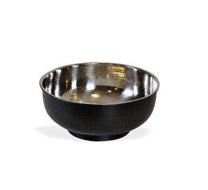 Bol rond en métal avec intérieur martelé doré et extérieur noir - Product Image 2