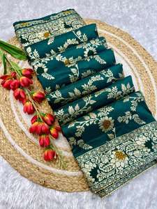 Hermoso saree de seda minabutti dola con colores increíbles y un hermoso pallu rico y tejido, además de una blusa larga. - Product Image 6