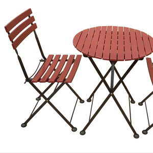 Ensemble bistrot pliable en bois d'acacia, pieds en acier peint en PU, pour repas en plein air, durable, léger, écologique, design minimaliste - Product Image 1