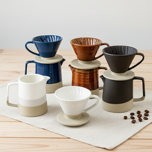 Juego de Cafetera y Filtro de Porcelana Duradero de Primera Calidad Multiusos 3461008SETS-0.4 para Amantes del Café - Product Image 1