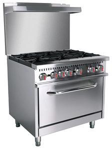 Estufa de Gas Comercial ETL, Cocina de Gas de Acero Inoxidable, Estufa de Gas Comercial de 4 y 6 Quemadores con Horno para <span class=keywords><strong>Restaurante</strong></span> - Product Image 2